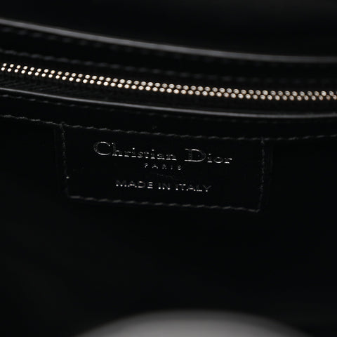 Crinkled Calfskin Macrocannage Medium D-Motion Bag Black