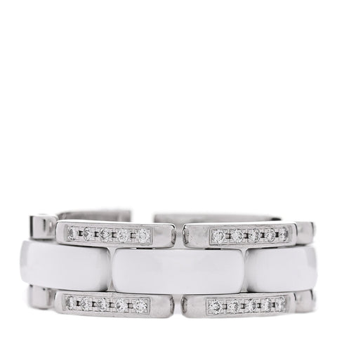 18K White Gold Ceramic Diamond Medium Ultra Ring White 50 5.5