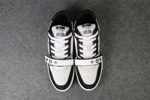 LV Trainer Low 'Velcro Strap - Black Monogram Denim'