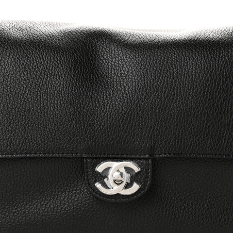Grained Calfskin Small Souplissimo Maxi Flap Black