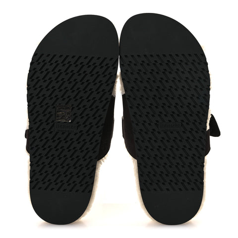 Suede Goatskin Woolskin Womens Chypre Sandals 38.5 Marron Ebene