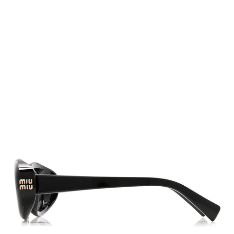 Acetate Oval Reverie Sunglasses SMU B09 Black