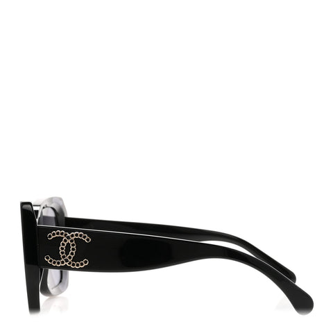 Acetate CC Polarized Square Sunglasses 5555 Black