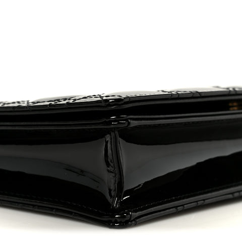 Patent Cannage Lady Dior Convertible Clutch Black