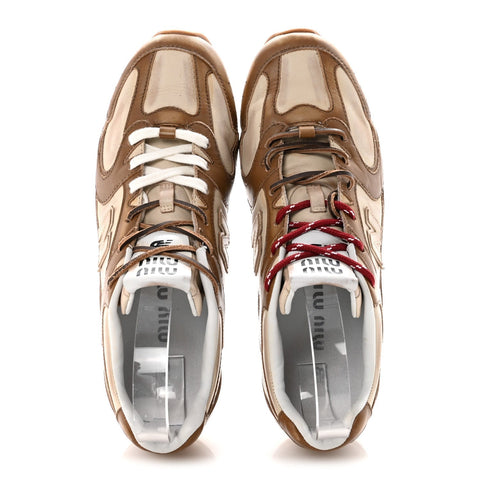 X NEW BALANCE Bleached Calfskin 530 SL Sneakers 41 Cinnamon Travertine Gray