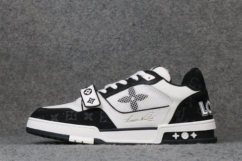 LV Trainer Low 'Velcro Strap - Black Monogram Denim'