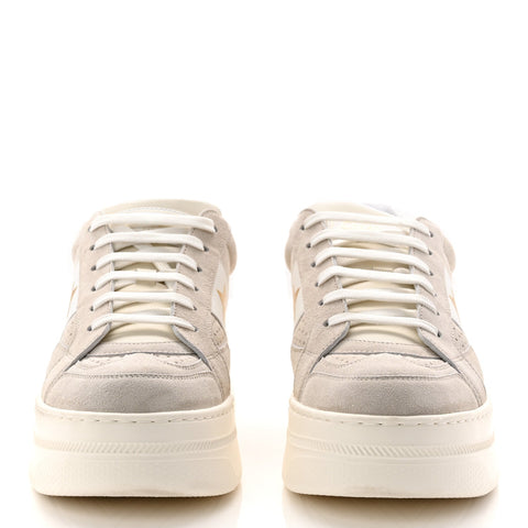 Suede Calfskin Dior Star Ors Platform Sneakers White Black 39 Light Beige White