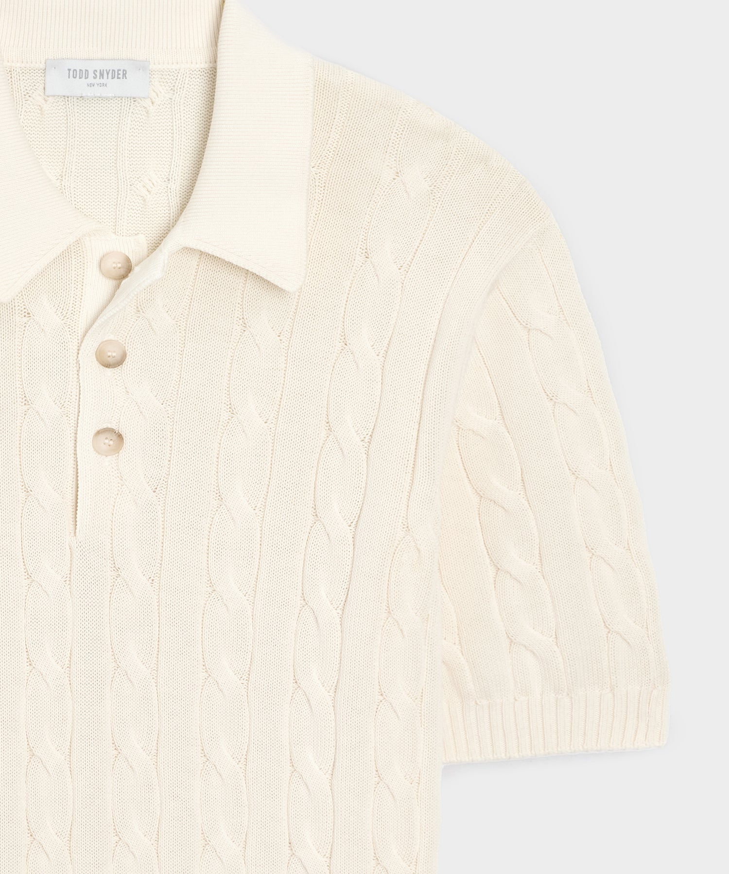 Italian Cotton Cable Sweater Polo