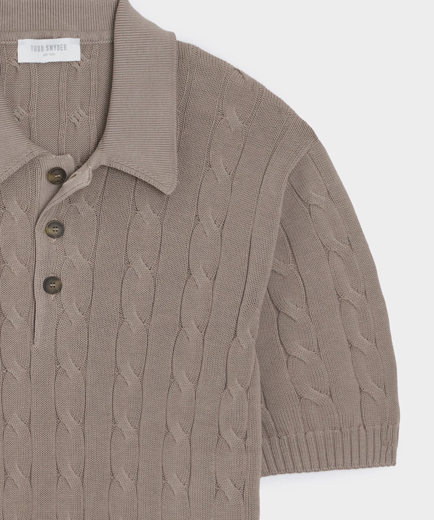 Italian Cotton Cable Sweater Polo