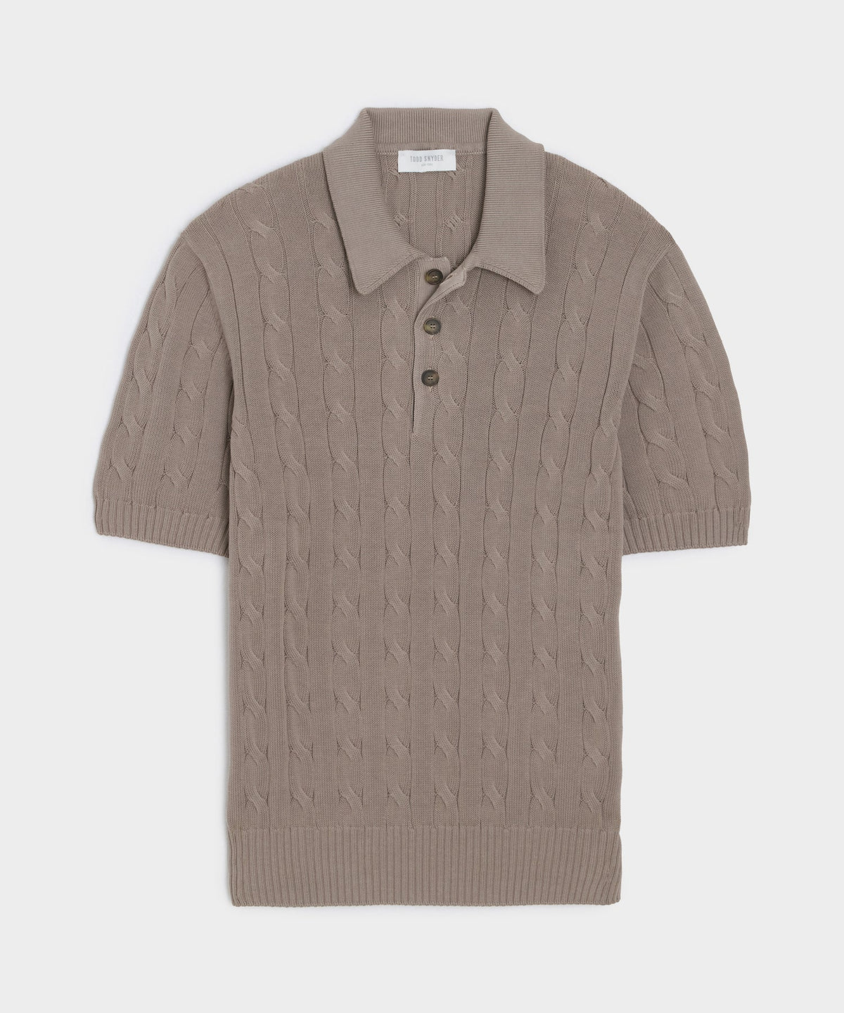 Italian Cotton Cable Sweater Polo