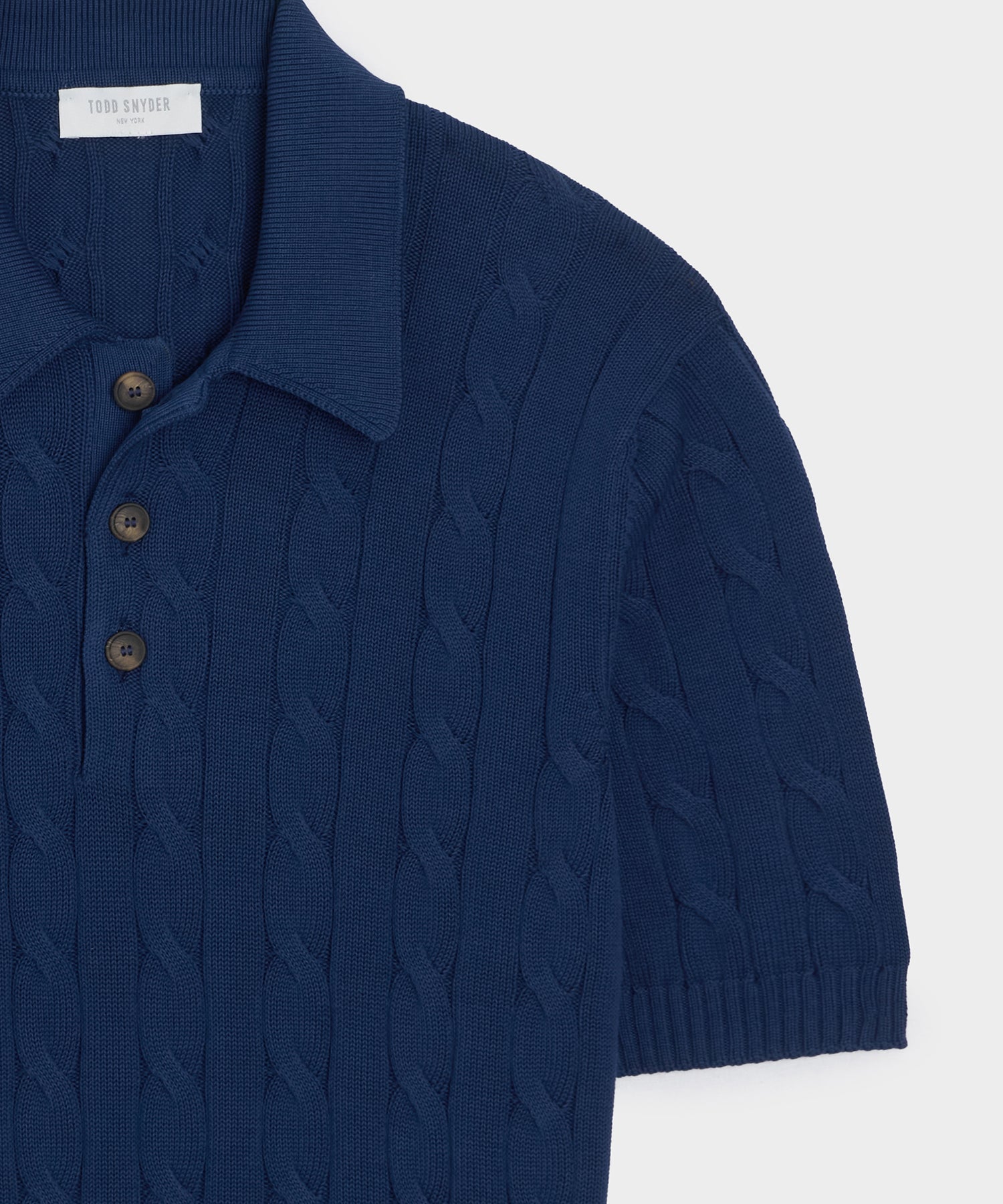 Italian Cotton Cable Sweater Polo