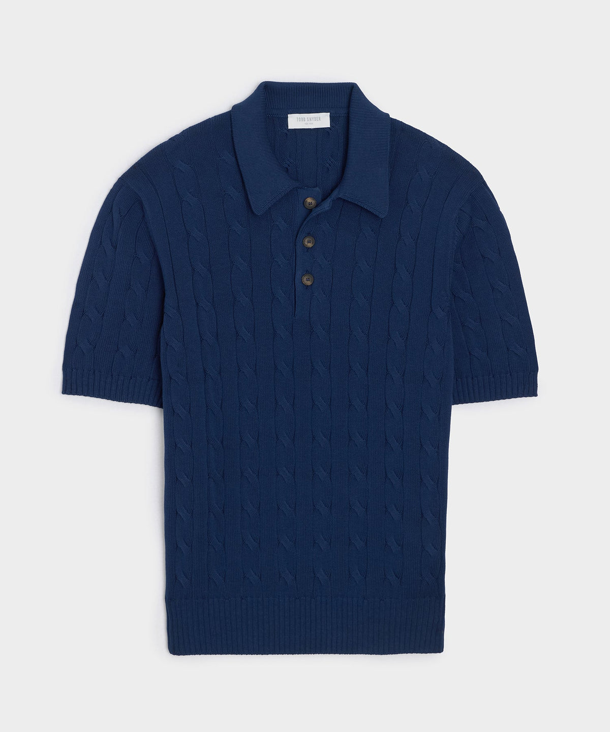 Italian Cotton Cable Sweater Polo