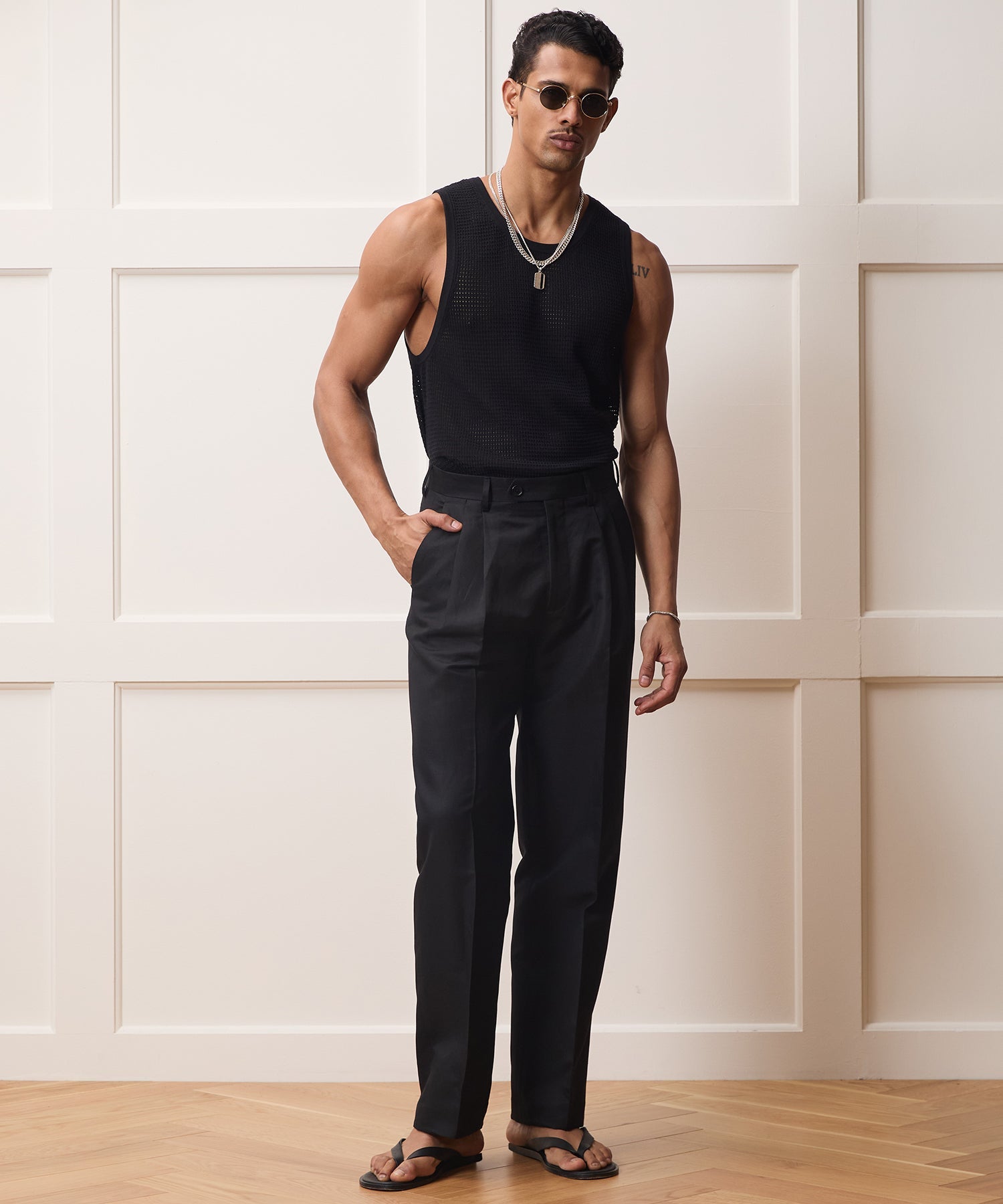 Italian Linen-Silk Wythe Trouser