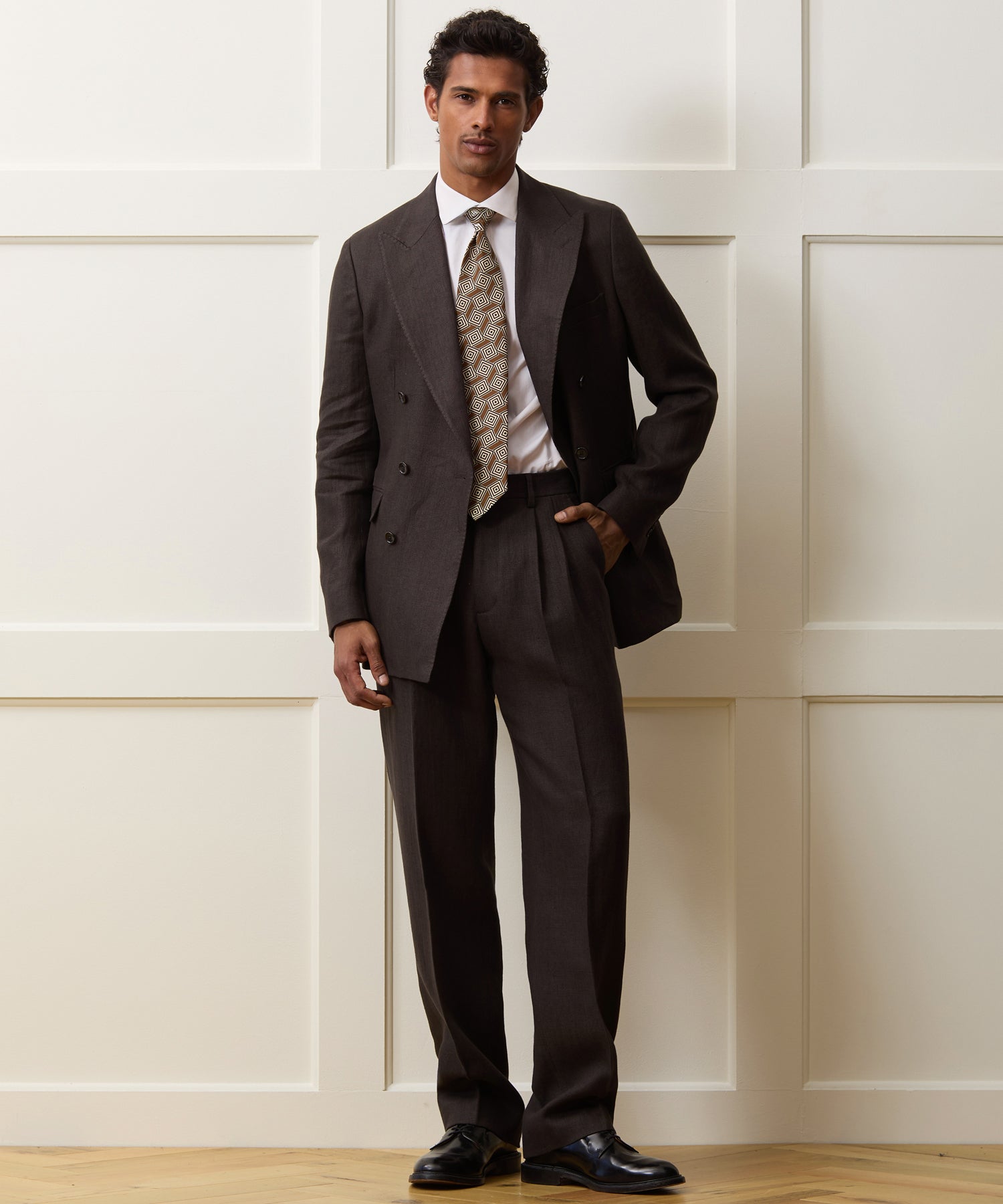 Italian Linen Herringbone Wythe Trouser