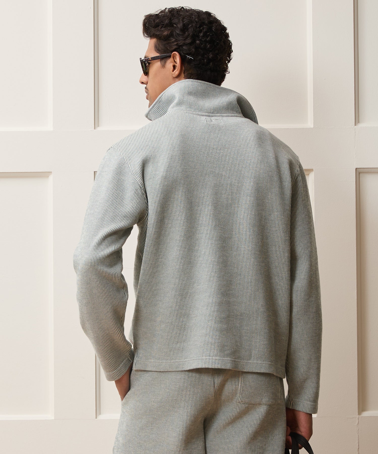 Striped Quarter-Zip Polo