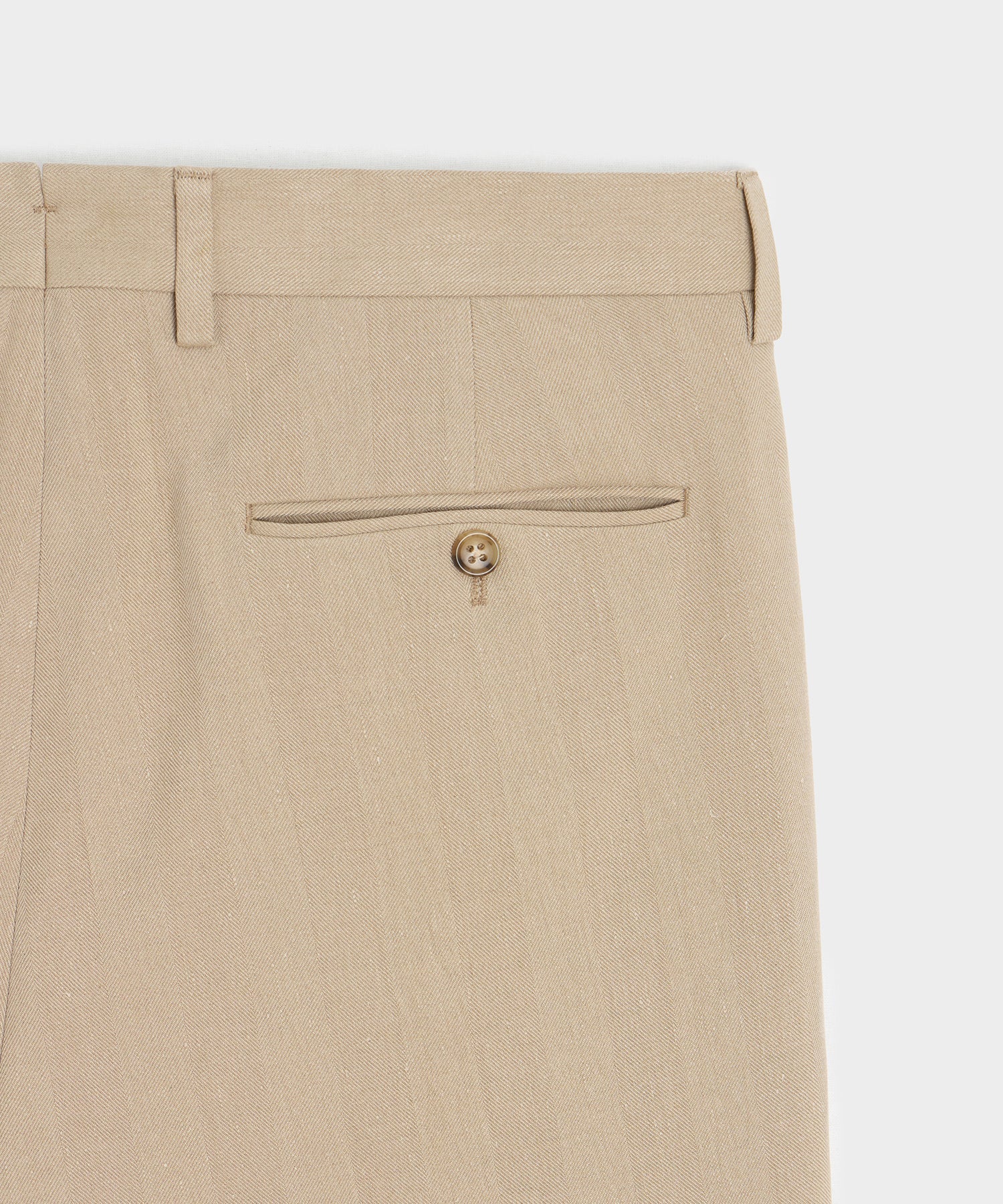 Italian Linen-Silk Herringbone Wythe Trouser