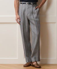 Italian Multi-Stripe Linen Hollywood Trouser