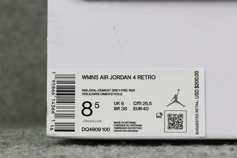 Wmns Air Jordan 4 Retro 'Blank Canvas'