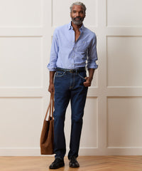 High-Rise Slim Stretch Jean in Dark Indigo