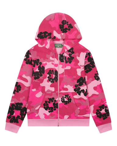 Denim Tears "Camo" Pink Zip-Up Hoodie