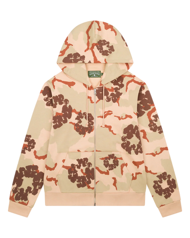 Denim Tears "Camo" Tan Zip-Up Hoodie