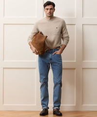 High-Rise Slim Stretch Jean in Washed Blue
