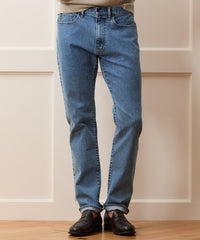 High-Rise Slim Stretch Jean in Washed Blue