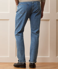 High-Rise Slim Stretch Jean in Washed Blue