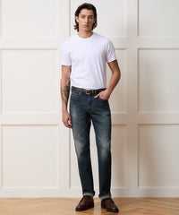 Straight Fit Jean In Slub Worn Wash