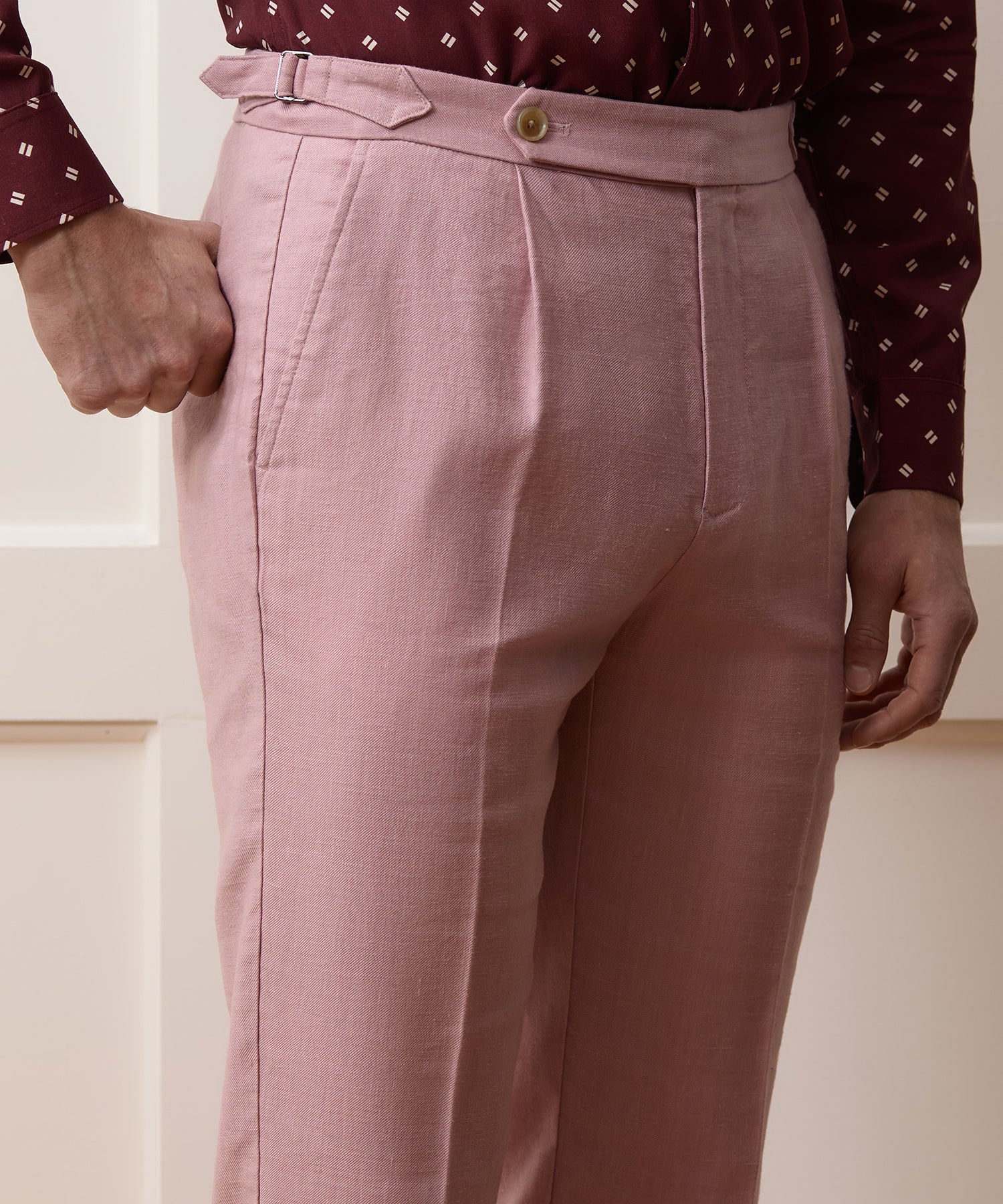 Italian Linen Side Tab Trouser