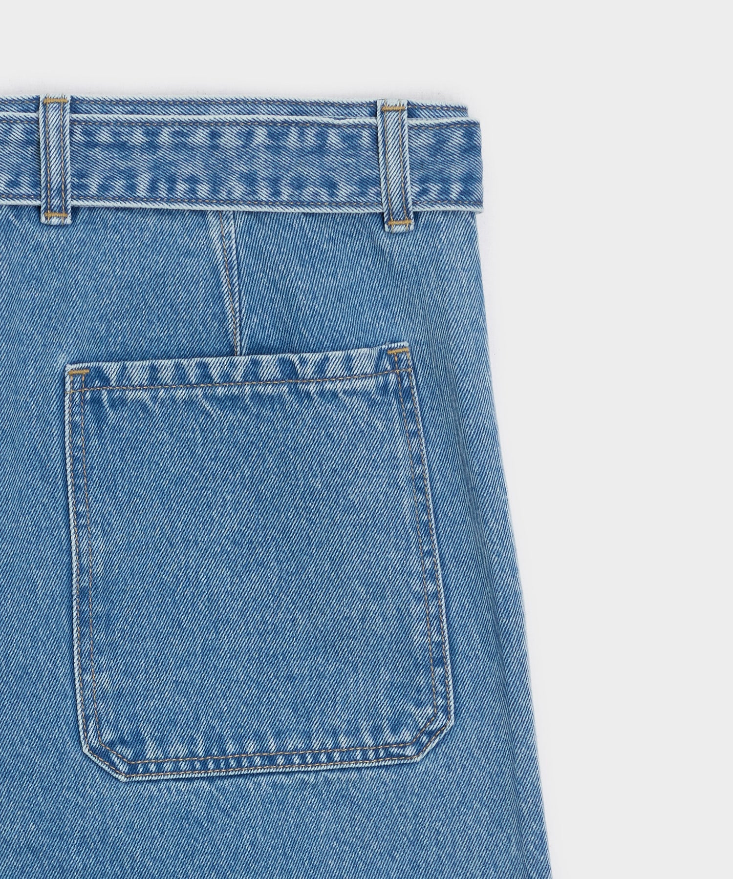 Belted Denim Trouser