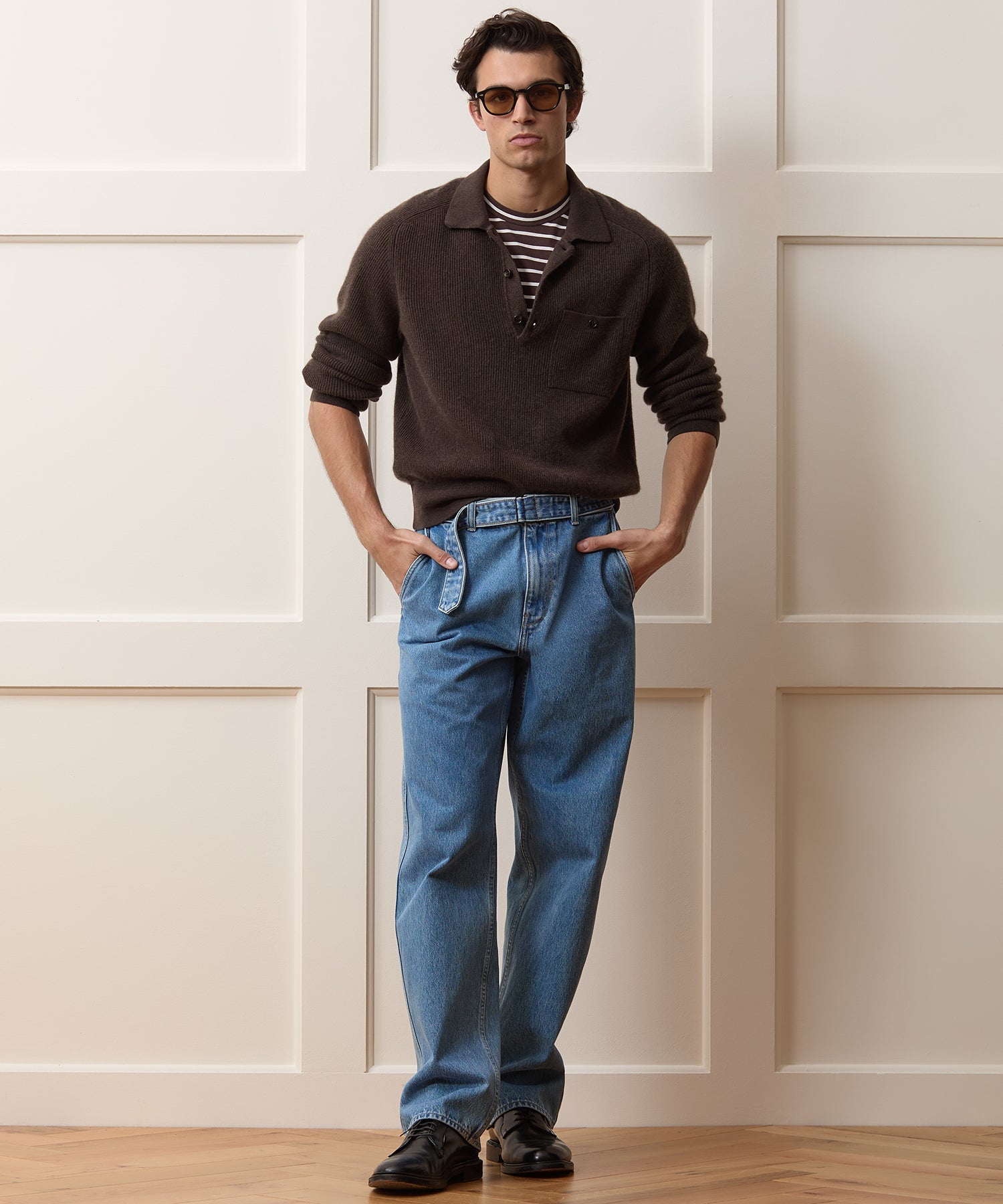 Belted Denim Trouser