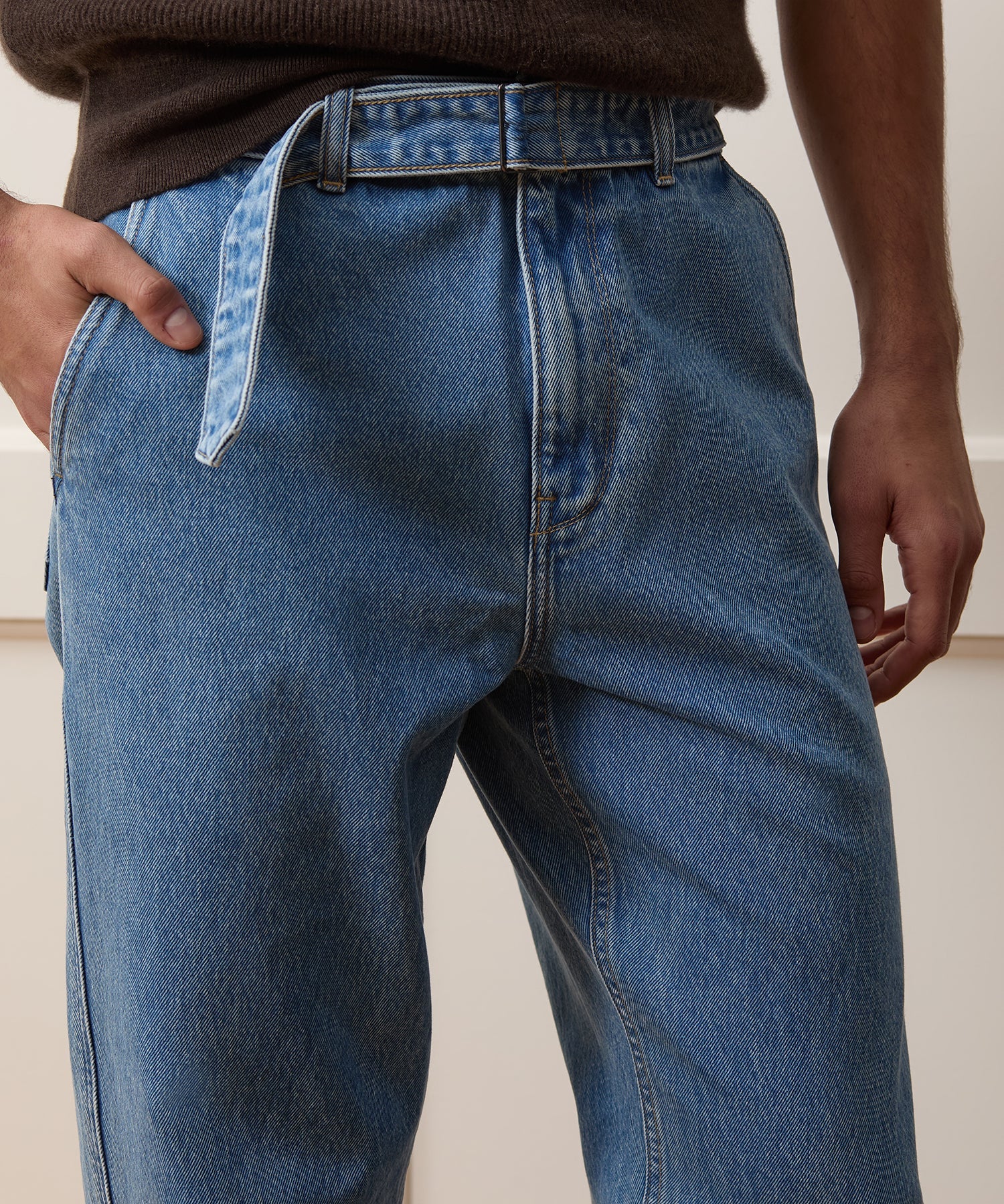 Belted Denim Trouser