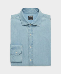 Chambray Spread Collar Dress Shirt
