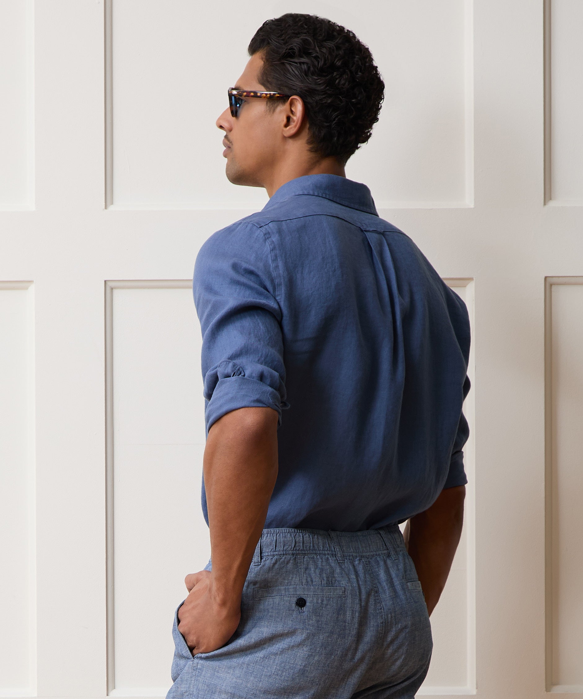 Slim Sea Soft Irish Linen Point Collar Shirt