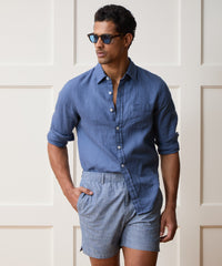 Slim Sea Soft Irish Linen Point Collar Shirt