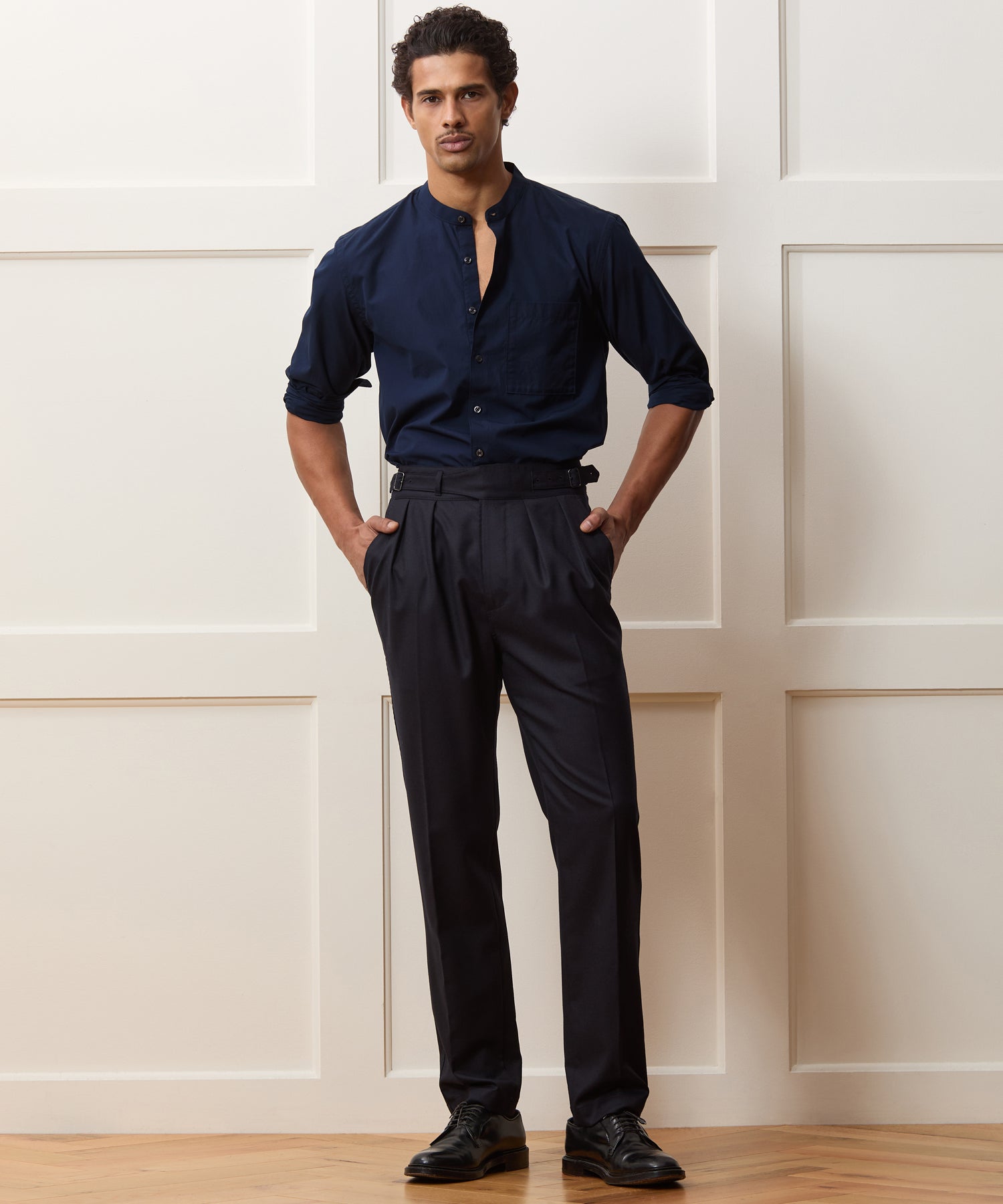 Poplin Band Collar Big Shirt