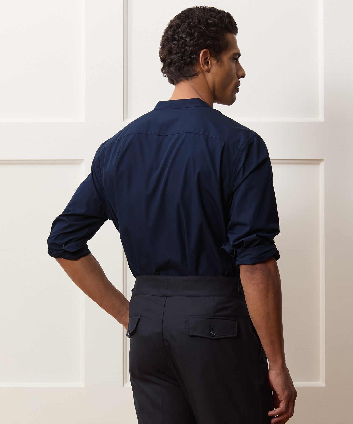 Poplin Band Collar Big Shirt