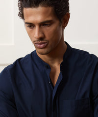 Poplin Band Collar Big Shirt