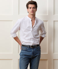 Poplin Band Collar Big Shirt