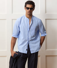 Poplin Band Collar Big Shirt