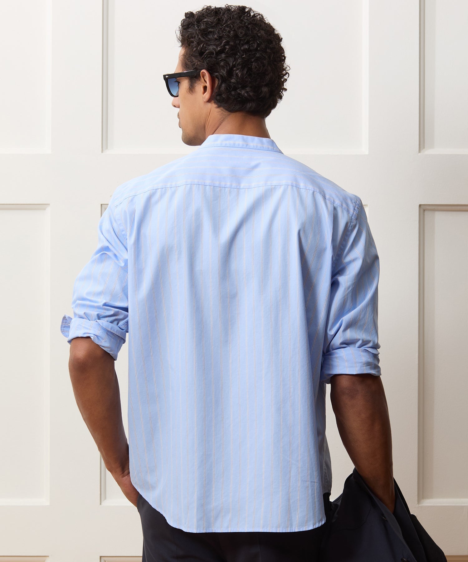 Poplin Band Collar Big Shirt