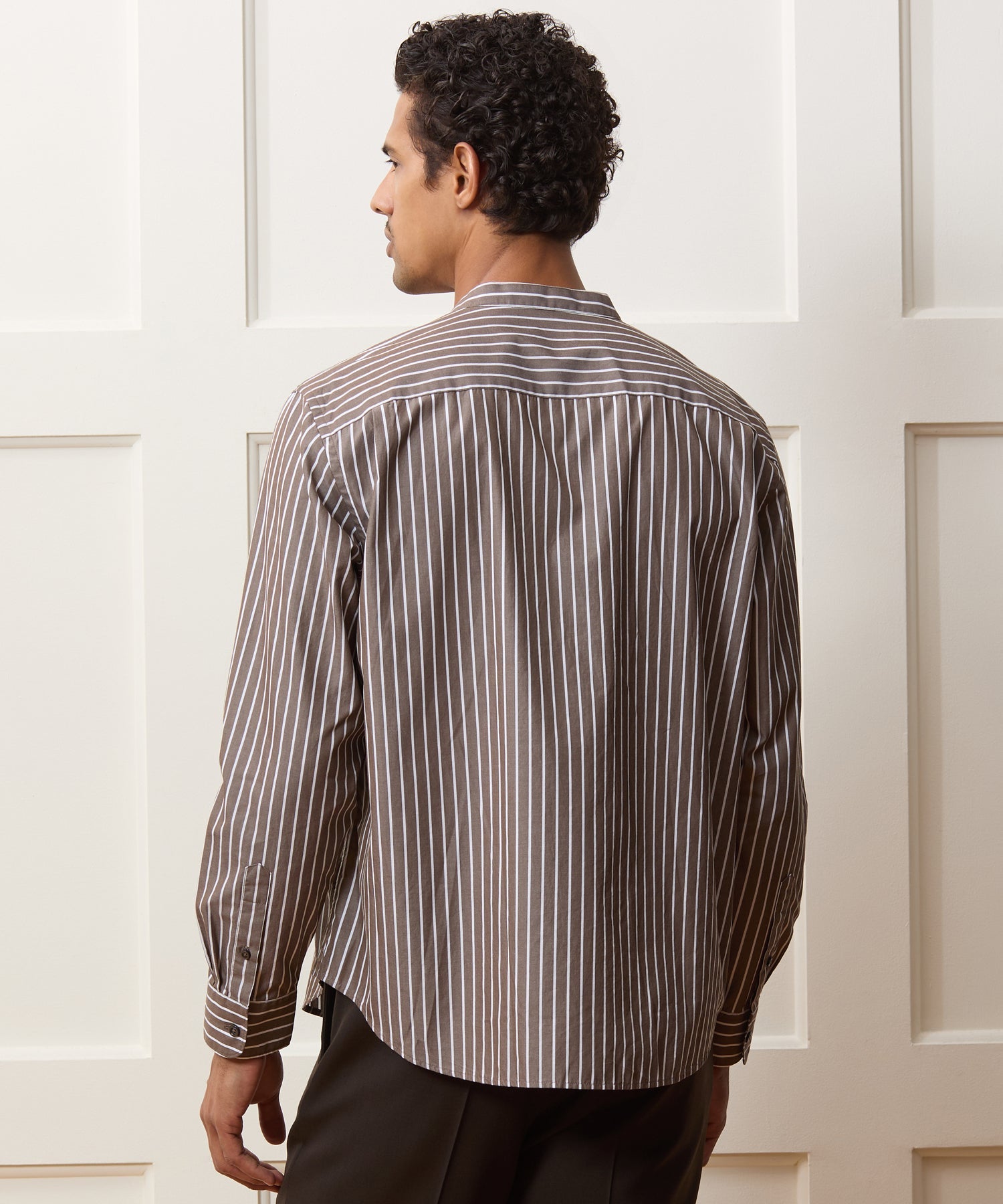 Poplin Band Collar Big Shirt