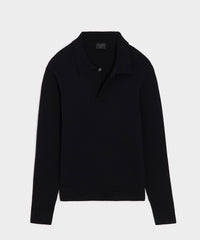 Ribbed Cotton-Cashmere Sweater Polo