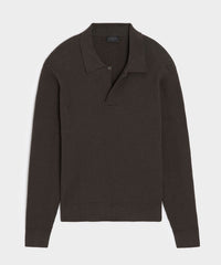 Ribbed Cotton-Cashmere Sweater Polo