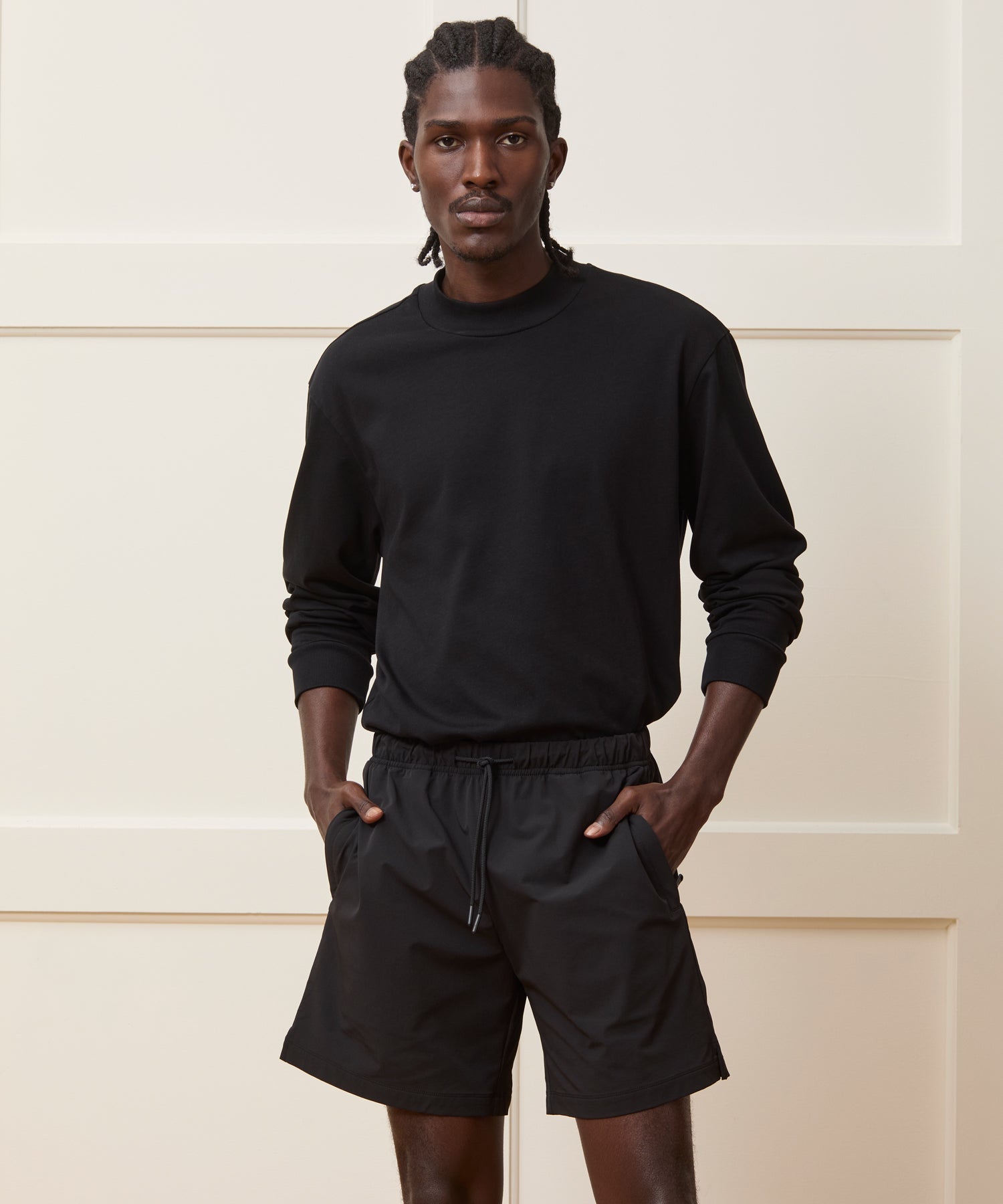 Boxy Jersey Mockneck Tee