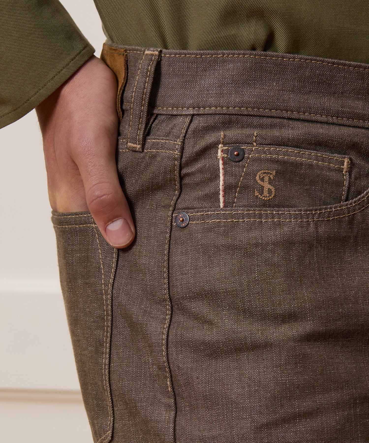Straight Fit Lightweight Japanese Selvedge Jean in Whiskey
