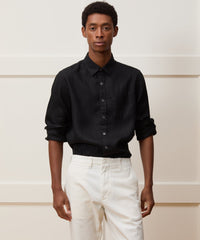 Slim Sea Soft Irish Linen Point Collar Shirt