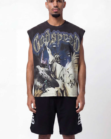 Godspeed The Landing Sleeveless Tee Black