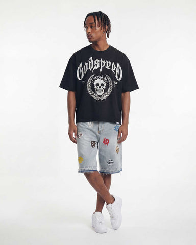 Godspeed Infinity Denim Shorts Multi Color Blue